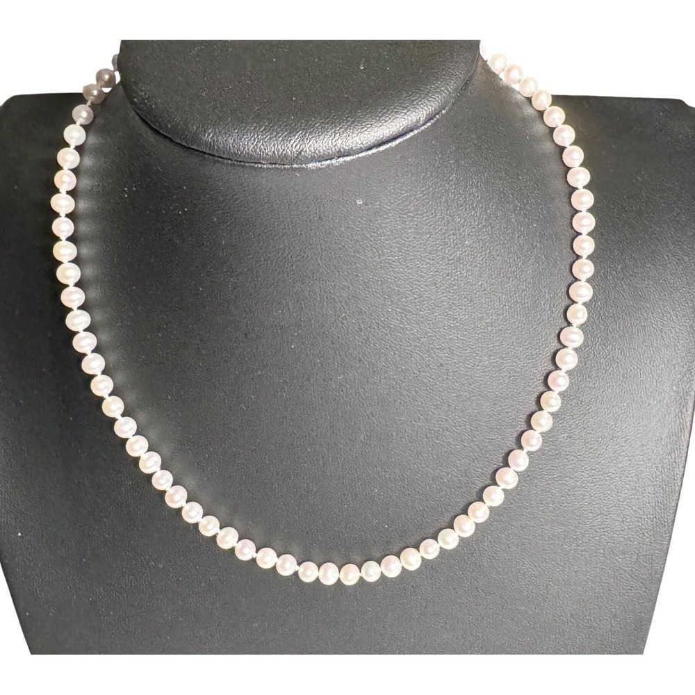 Elegant Pearl Necklace Sterling Silver Clasp Women's Jewelry Classic